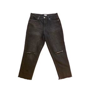 BP Black Distressed High Rise Wide Leg Jean Size 32